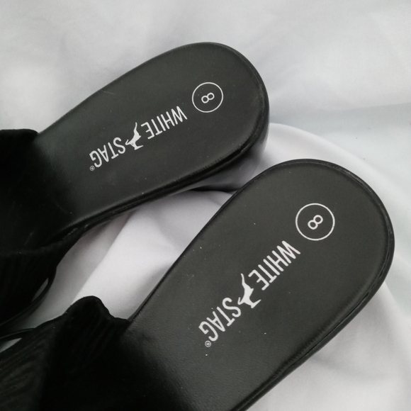 White stag sandal black 8 with heel - Picture 2 of 4